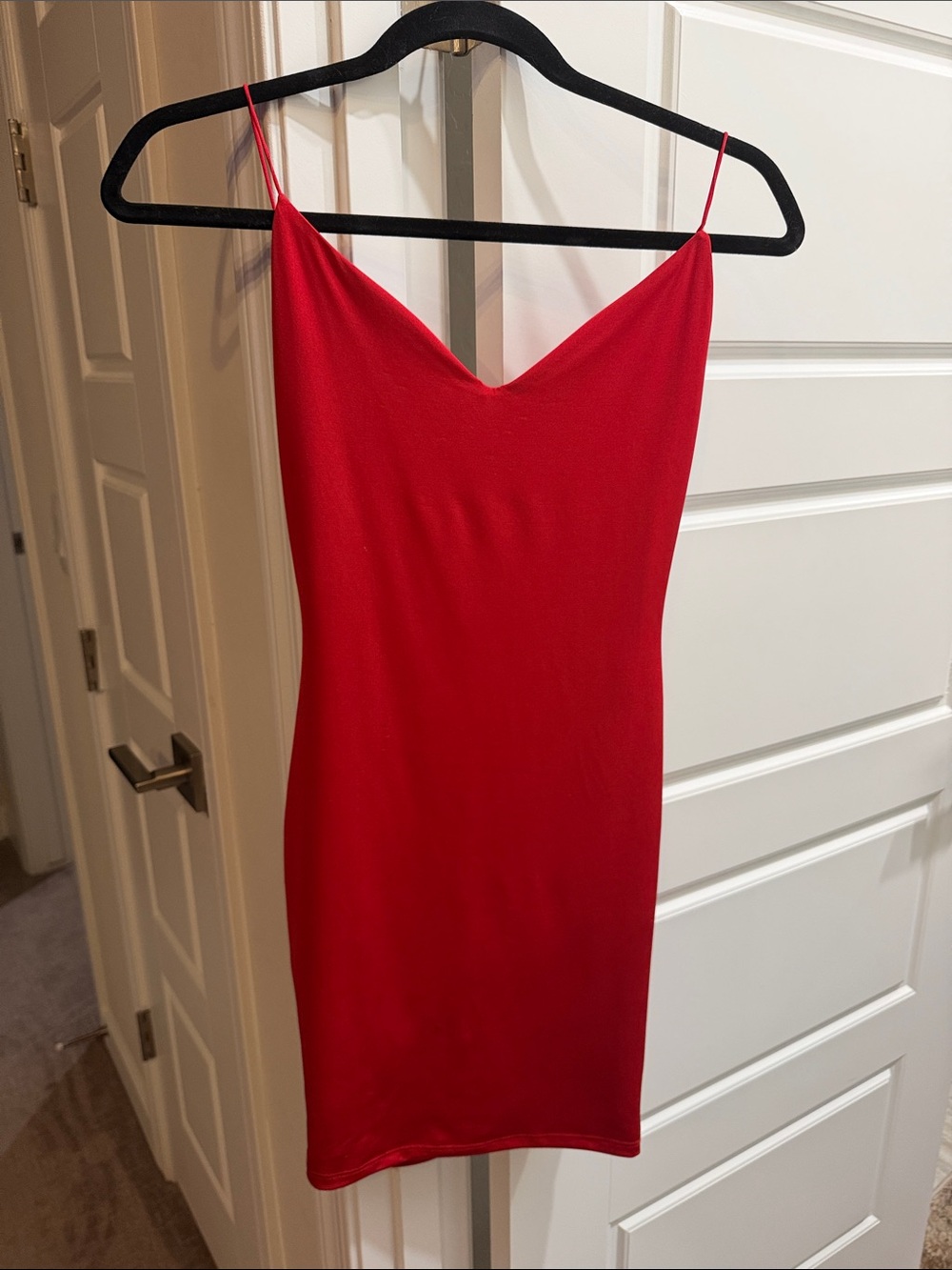 Red Spaghetti Strap Slip Dress